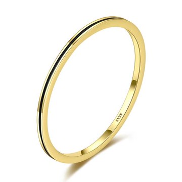 【ANGEL】鍍金簡約極細素圈細戒指(金色)