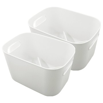 SHIMOYAMA PE灰色手提收納盒深型無蓋 22 x 14.5 x 15.3cm  灰色  S  2個