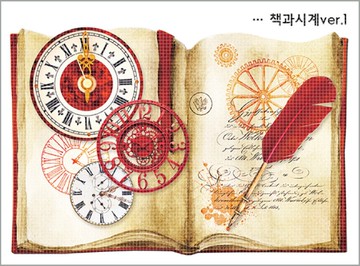 書本與手錶 4款 (blackraccoon) 復古拼貼設計紙質貼紙