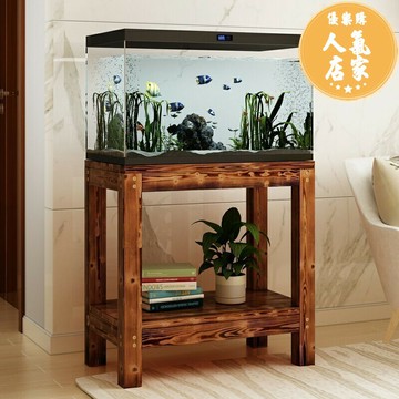 魚缸底櫃 魚缸底櫃魚缸櫃子碳化底座魚缸架水族箱架子魚缸桌子實木魚缸架子