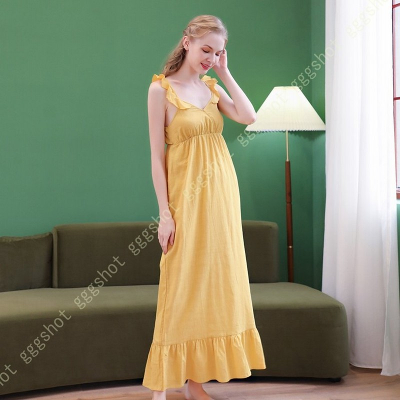 ネグリジェ レディース 綿 イエロー 大きいサイズ レース フリル キャミソール 無地 ノースリーブ 薄手 ルームウェア ワンピース Vネック ホームウェア 部屋着 通販 Lineポイント最大0 5 Get Lineショッピング