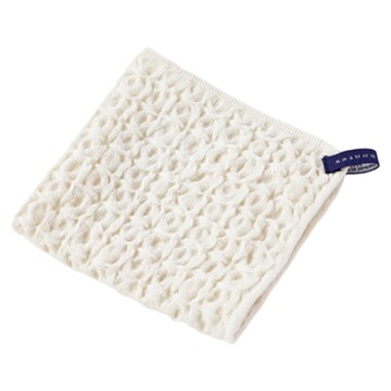 kontex 棉麻混紡吸水速乾鬆餅紋方巾  淺米色  1條