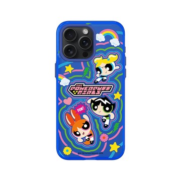 iPhone 15 Pro Max Clear 激光藍 - The Powerpuff Girls 飛天小女警 - 可愛小女警線條款
