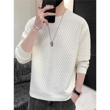 倉石一樹春秋季男士新款長袖衛衣潮牌重磅華夫格寬松休閑圓領外套