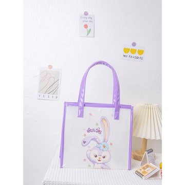 尚盈@星黛露透明pvc手提果凍包大容量防水通勤百搭學生補習包