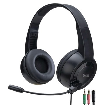 E-books SS75 沉浸音效頭戴式耳機麥克風 附一轉二3.5mm轉接線  黑色  SS75/E-EPA281
