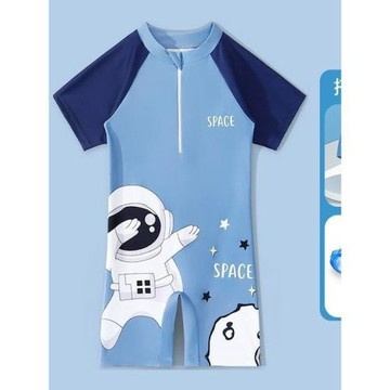 兒童泳衣男童2024新款連體泳褲防曬速干寶寶男孩游泳訓練溫泉泳裝