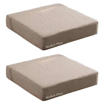 Market Plan 高密度海綿方形坐墊 2入  40 x 8 厘米  淺褐色的