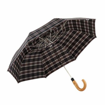 高碳鋼兩折商務半自動傘（淺棕方格）BY2001-601
