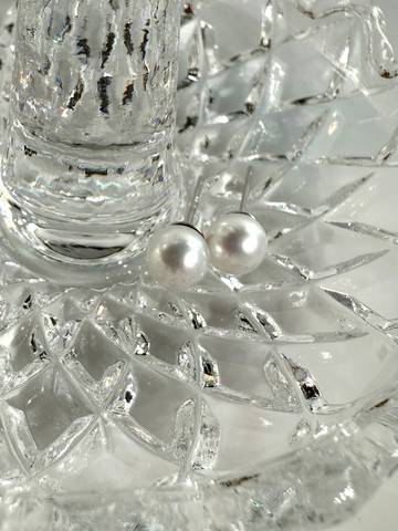 月下珠光 天然淡水珍珠耳環