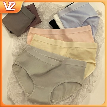 【台灣出貨】日系簡約純色純棉中腰少女學生內褲 女士內褲 無痕內褲 純棉襠透氣提臀三角底褲 女生內褲 高彈力內褲