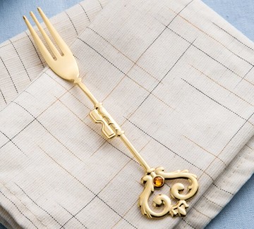 進口北歐風不銹鋼金色鑰匙亮面餐具咖啡勺點心攪拌棒