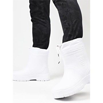 秋冬雨鞋男加絨防水鞋套EVA泡沫白輕便加棉雨靴短筒保暖男女膠鞋