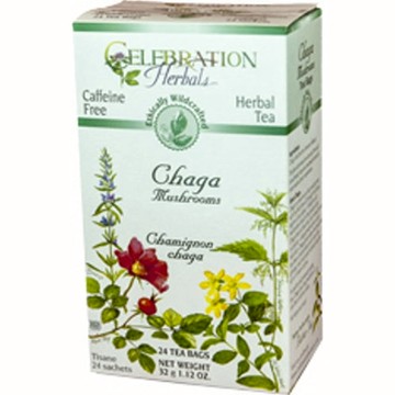 Chaga Mushrooms Wild Crafted Tea 24 Bags by Celebration Herbals