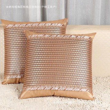 夏季冰絲雙面涼席靠墊套床頭靠背辦公室腰靠沙發涼席抱枕套不含芯