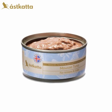 astkatta 冰島 低脂無穀健康鮮燉貓罐頭 鮪魚慕斯 幼貓 孕貓適用 80g 24入_廠商直送