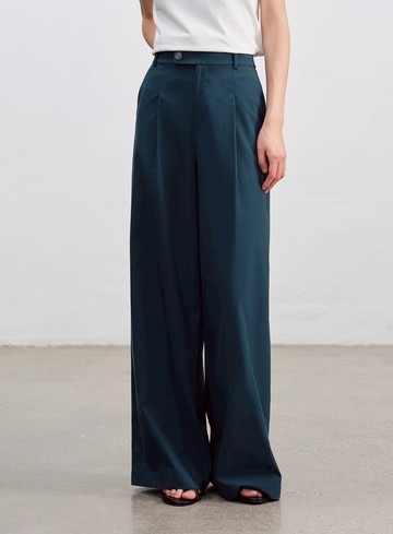 工裝涼感天絲寬褲