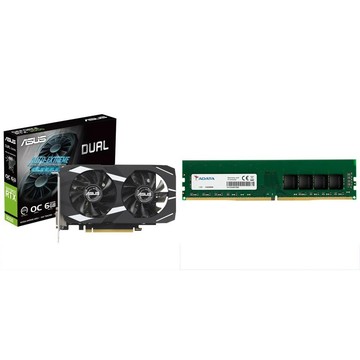 ASUS 〈鈔省價〉DUAL-RTX3050-O6G 顯示卡+威剛 DDR4-3200 16G 記憶體