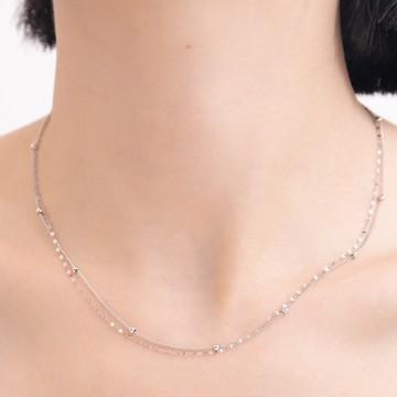 HAUTE｜18K白金微光雙層鍊