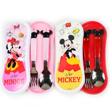 優貝選 迪士尼米奇/米妮 兒童學習叉匙餐具套組(平輸品)