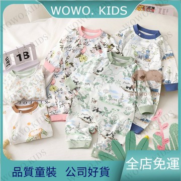 🔥長袖嬰幼兒裝🔥 春秋款 連身裝 包屁衣 包屁衣新生兒衣服春秋哈衣長袖連體衣男女寶寶蝴蝶衣天竺棉爬服嬰兒衣服
