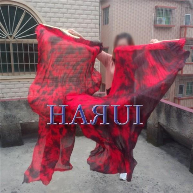 赤タイダイ染め　シルクファンベールとシルクベール 赤タイダイ染め シルクファンベールとシルクベール ベリーダンス