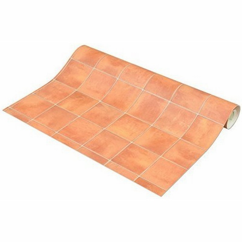 タイル柄 フリーカット 敷くだけリメイク床シート テラコッタ 約90 400cm 通販 Lineポイント最大0 5 Get Lineショッピング