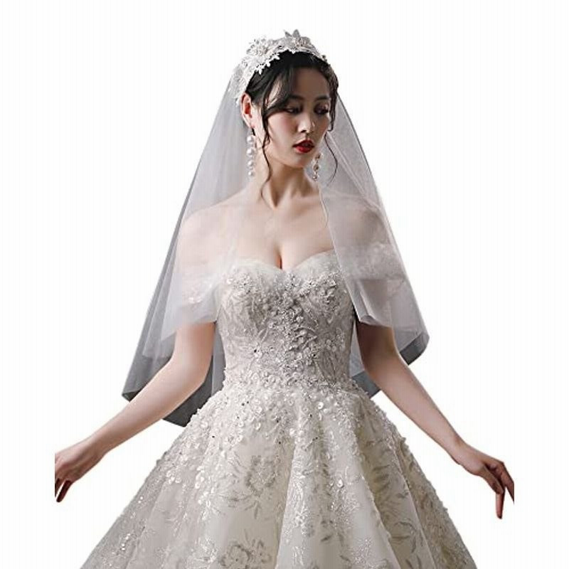 Derayee ベール 花嫁 ショートベール ヴェール 2層 カチューシャ付き 花冠 レース刺繍 ウエディング 結婚式 写真 かわいい 85 通販 Lineポイント最大0 5 Get Lineショッピング