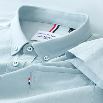 【新款熱賣】100%純棉襯衫男裝透氣健康親膚舒適短袖襯衫牛津紡簡約百搭商務男