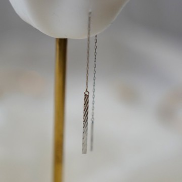 Pt 鉑金長鍊耳環