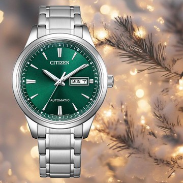 CITIZEN_星辰 MECHANICAL 機械 不鏽鋼 綠面-限量錶(NY4058-79X)
