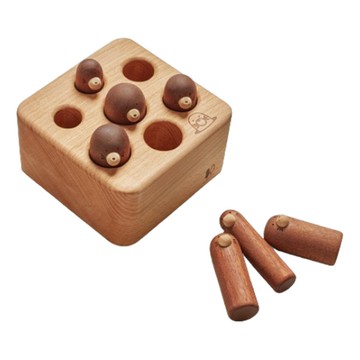 Soopsori 鼴鼠家族形狀配對木製玩具  1組  淺棕色 + 深棕色