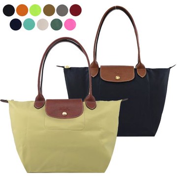 LONGCHAMP LE PLIAGE系列長把再生尼龍摺疊水餃包(中/多色選)