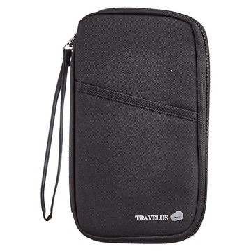 iSFun 出國差旅護照證件手拿包 加大  黑色  1個