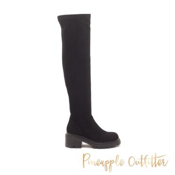 Pineapple Outfitter-LAVE 質感出眾修長過膝套靴-黑色