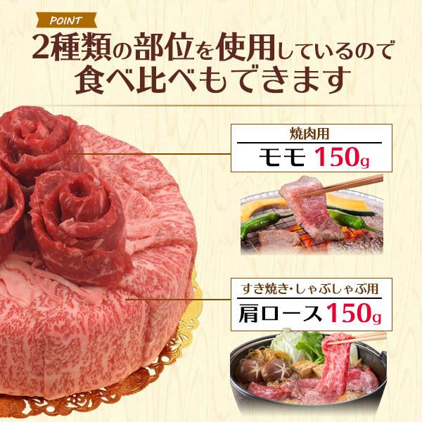 誕生日祝 牛肉ケーキ 5号 A5ランク 神戸牛 300g 肩ロース モモ スライス バースデーカード付 プレゼント 国産黒毛和牛 牛肉 グルメ ギフト 贈り物 熨斗