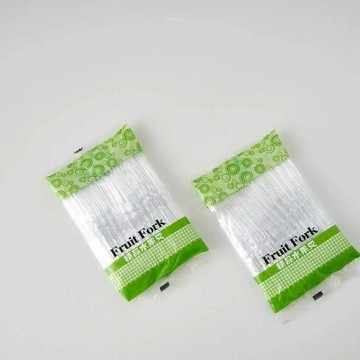 一次性水果叉罐裝收納盒加厚加硬家用便攜食品級透明小叉子擺攤用