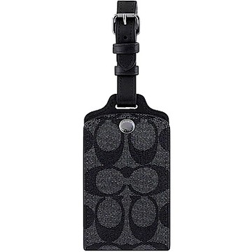 COACH 黑色大C PVC行李吊牌