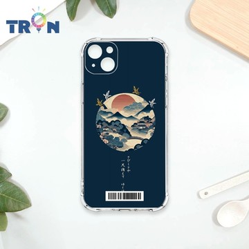 TRON IPhone 13 圓形復古山水畫系列 四角防摔載具殼 軟殼 手機殼