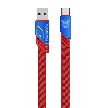 TRANSFORMERS USB-A轉Type-C 編織鋅合金快速充電線 柯博文藍 1.5公尺