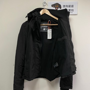 跩狗嚴選 極度乾燥 Superdry Ottoman 奧斯曼 防風夾克 風衣 刷毛保暖 外套 完全黑 情侶款 女款 三拉鍊