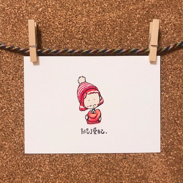 好好愛自己--毛帽女孩│明信片