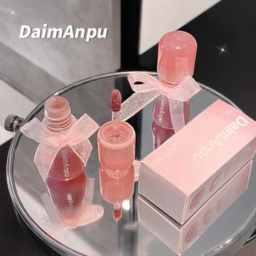 DAIMANPU 蝴蝶結水光透亮鏡面唇釉 不沾杯不掉色 純欲水潤唇蜜唇彩