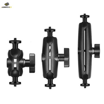 鋁合金船用固定支架25mm球頭萬向拍攝支架1/4轉1/4雙頭底座螺絲孔