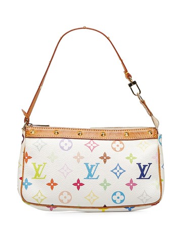 Louis Vuitton - 2004 pre-owned Monogram Multicolour Pochette Accessoires handbag - women - Canvas/Leather - One Size - White