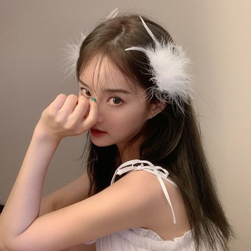仙女羽毛頭飾發卡小清新超仙秋冬發夾邊夾少女心日系可愛古風漢服