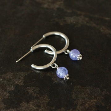 No. 726 Tanzanite Hoop Earrings
