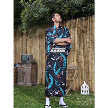 特價 日本和服男傳統正裝免熨燙旅游攝影日式劇本殺道具寫和服