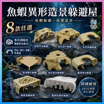 放風水族【魚蝦異形造景躲避屋】 魚缸造景 蝦屋 蝦窩 異形魚躲藏 繁殖洞 小型魚 水晶蝦 底棲魚 水族造景 配件 觀賞魚