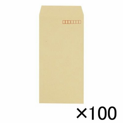 壽堂紙製品工業 クラフト封筒１００枚　長３　７０ｇ　〒枠 00184
